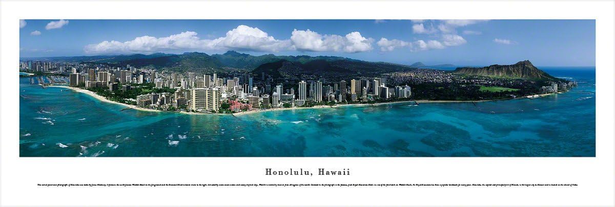 Honolulu, Hawaii - Blakeway Panoramas Unframed Skyline Posters