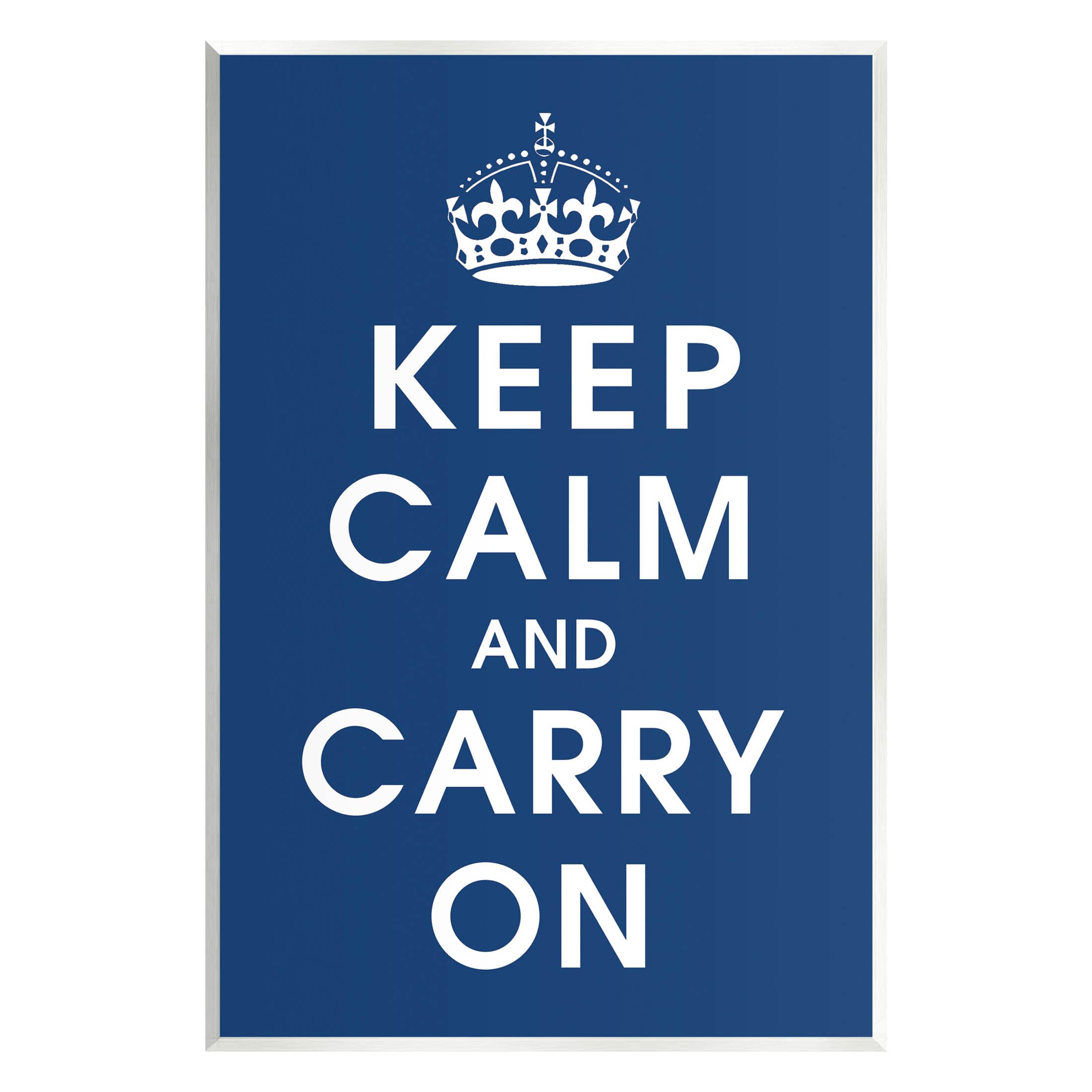 Stupell Industries Keep Calm And Carry On Crown Wood Wall Art, Design by Marcus Jules