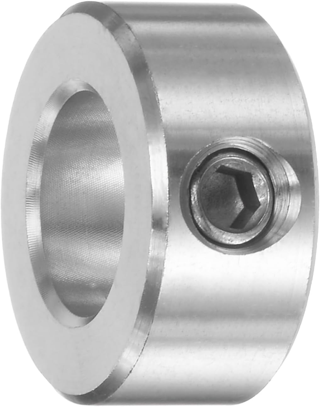 HARFINGTON 4pcs Shaft Collar 5/8" Bore 304 Stainless Steel Set Screw Shaft Collars, 1-1/8" OD, 1/2" Width, for Wheel Barrow Axle, Gearbox Assemblies, Machine Tools, Industry