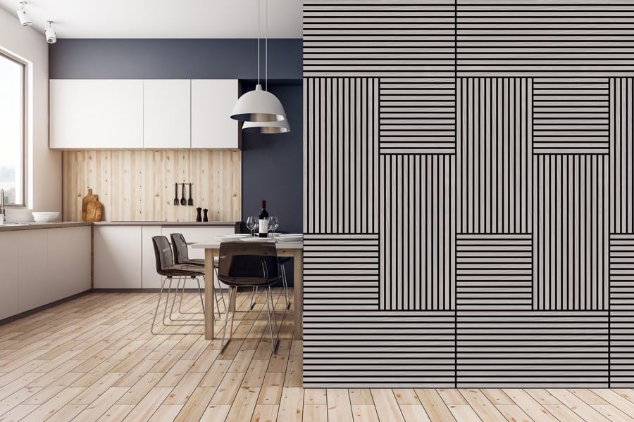 PROVISTON Akustyczne panele ścienne 3D 1040 x 520 x 10 mm prawdziwe drewno dąb szare modułowe panele ścienne