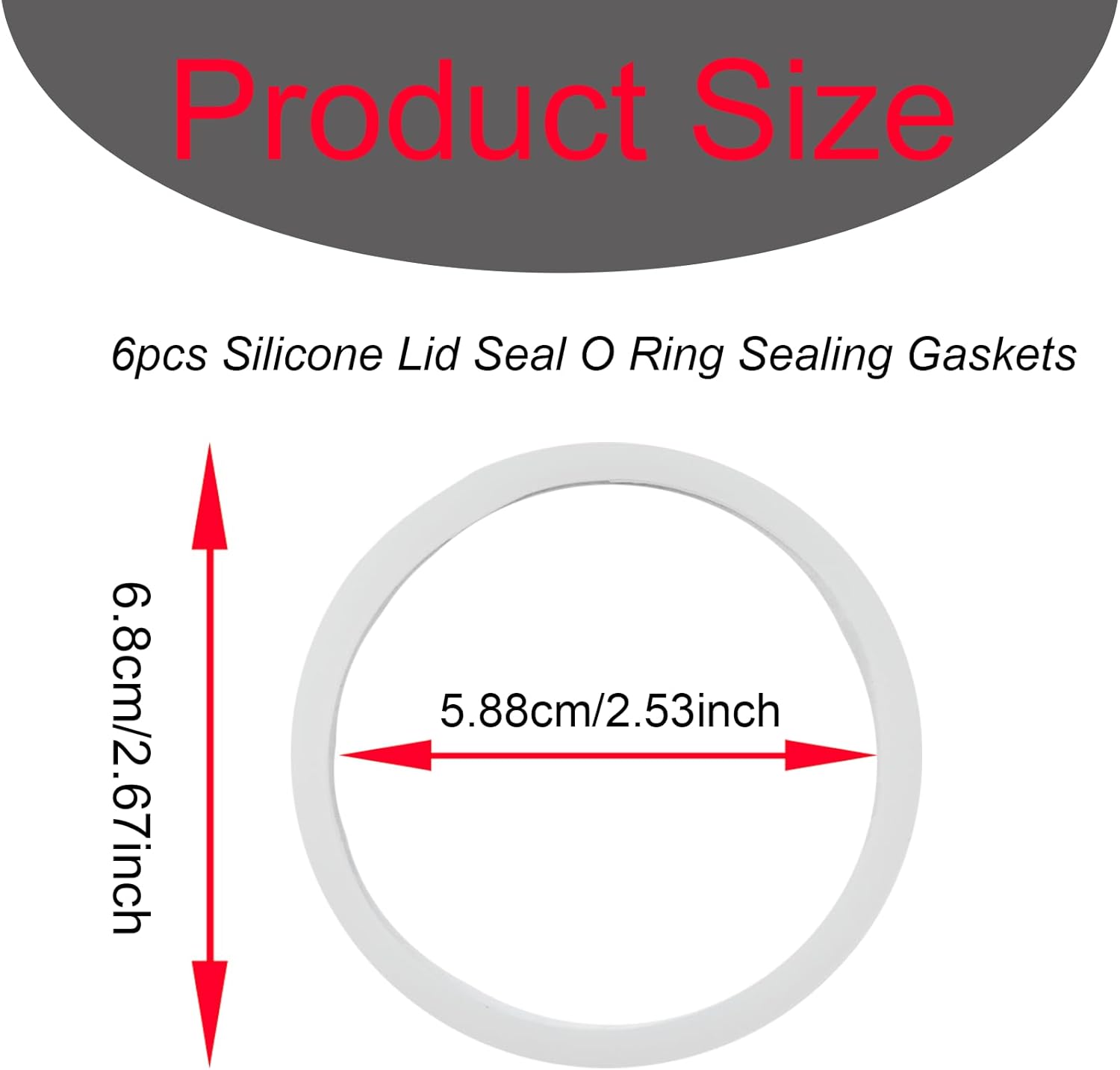 6 Pcs Silicone Lid Seal O Ring Sealing Gaskets Replacement Parts Compatible with Owala, Bottle O Seal Ring Replacement for Owala FreeSip - Image 2