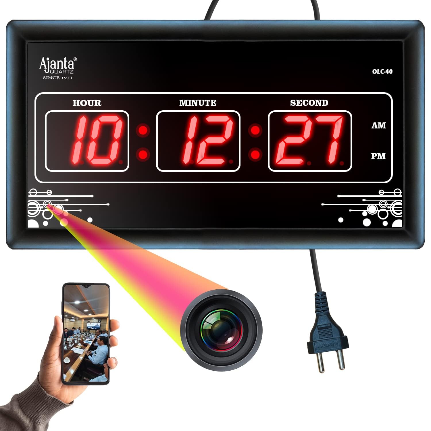 Zinzo Smart Digital Full HD WiFi Digital Spy Camera Wall Clock Hidden with Video Recording and HD Voice Quality Watch Live Motion Detection (32GB SD Card Free)-image-43