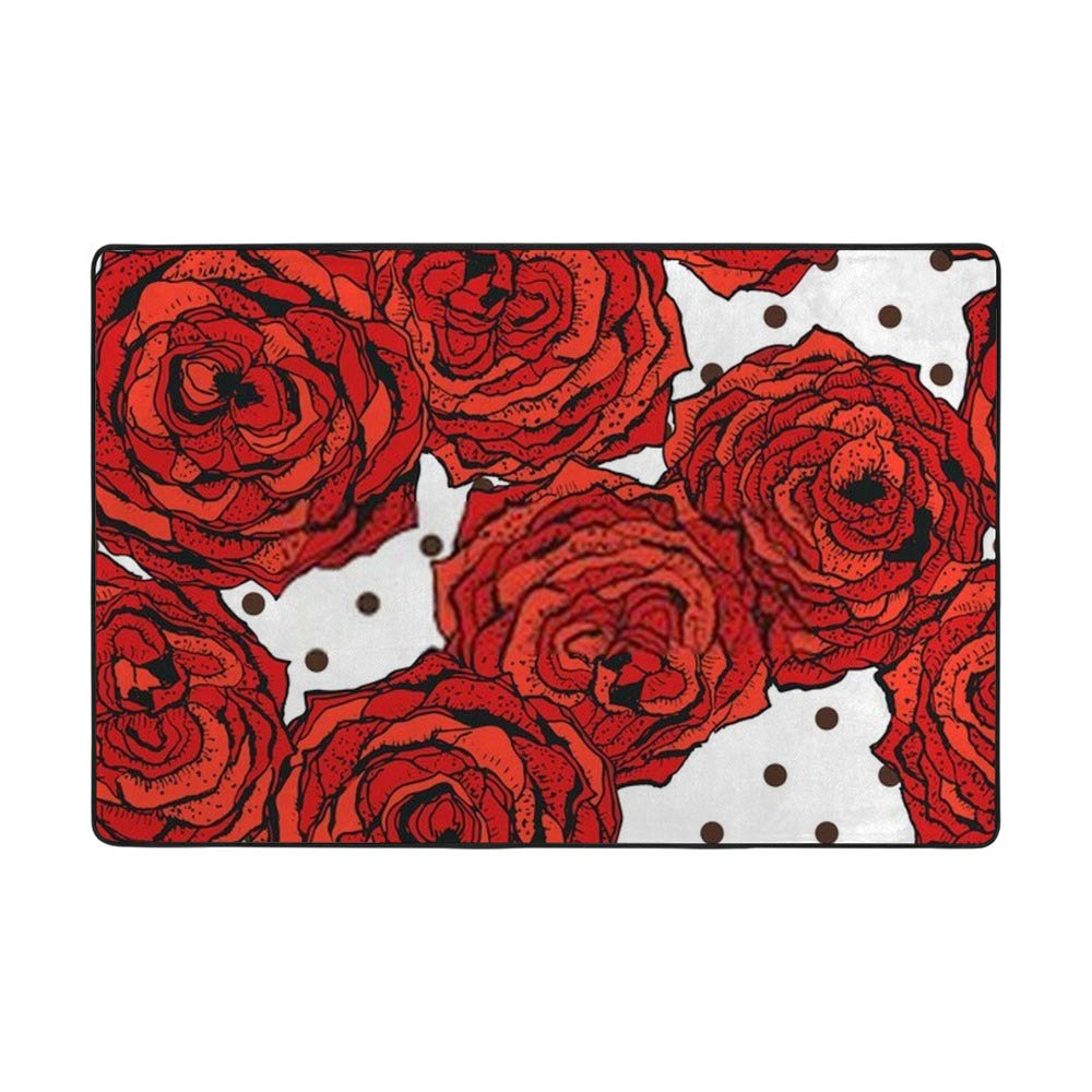 Tapis de salon anti-froid Ruchen résolvant le manque de confort avec ses roses rouges