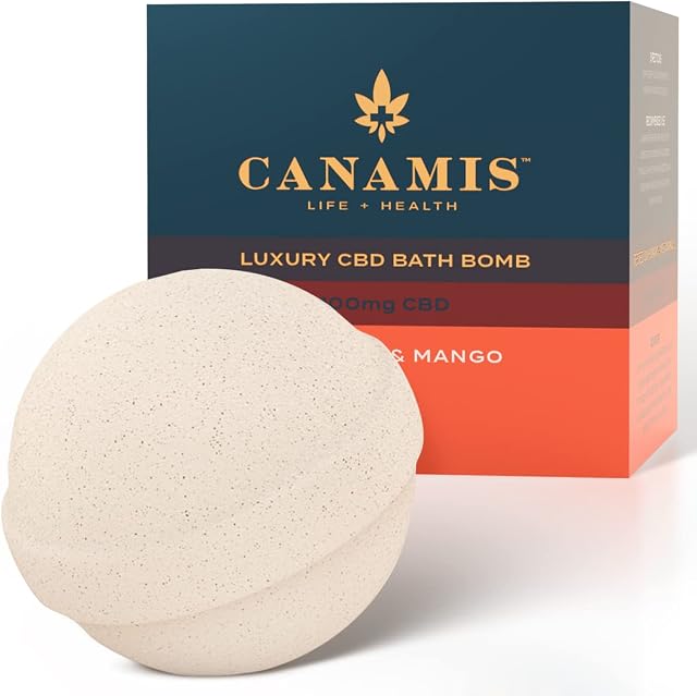 Luxury CBD Bath Bomb for Men & Women | Perfect Mothers Day or Birthday Gift | Natural Organic Saffron & Mango Essential Oils | Vegan Aromatherapy Bathbombs
