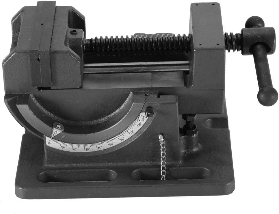 3 in Heavy-Duty Bench Vise Drill Press Vise 0-90° Tilt Heavy Duty Guide Rod Table Clamp Precision Intersect Drill Fixture Flat Pliers for Drilling Machine(3")