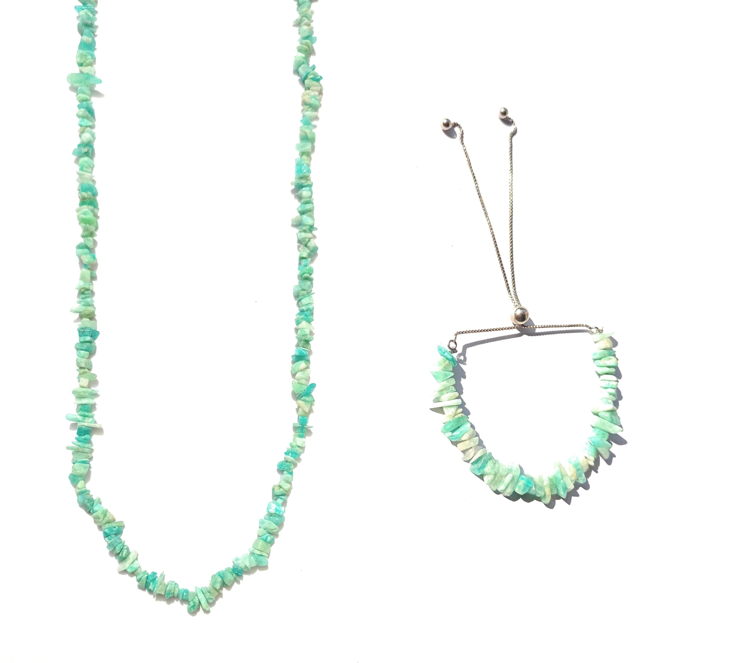 Joyería de plata de amazonita collar pulsera cuentas de pepitas plata de ley amatista mujer M 6