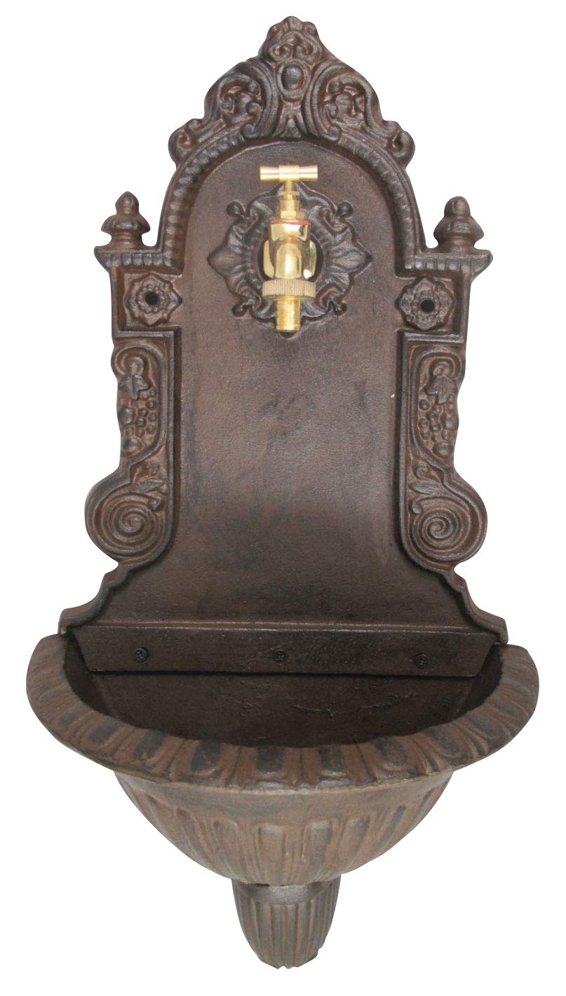 aubaho Lavabo Fontana a Muro da Giardino in Ferro guglielmino Stile Antico Fiore