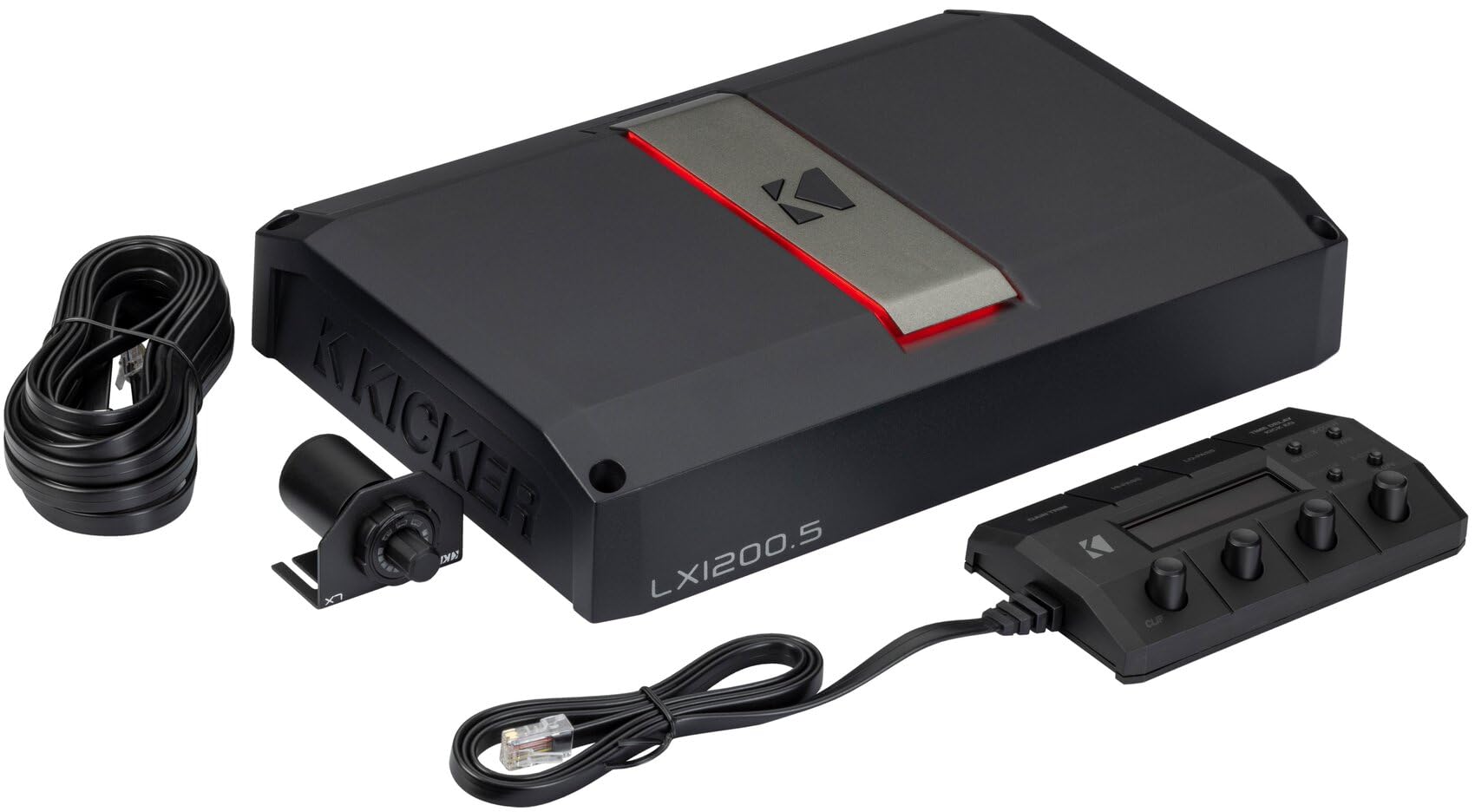 Audiosavings Bundle: Kicker 51LX12005 5-Channel Car Stereo Amplifier Class D Amp LX1200.5 Bundle with Rockville BASS Party 8 Dual 8