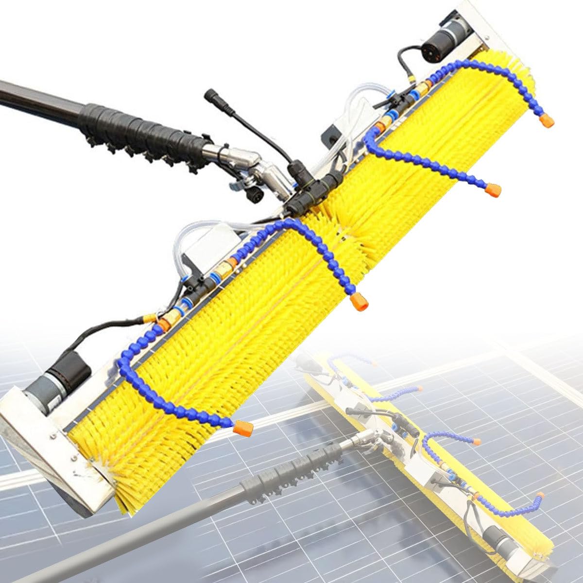 HADECOLL Electric Solar Photovoltaic Panel Cleaning Tool, Water Fed Telescopic Pole Kit, With 100Cm Long Roller Brush, 8M Cable, Photovoltaic Cleaner,8M,7M