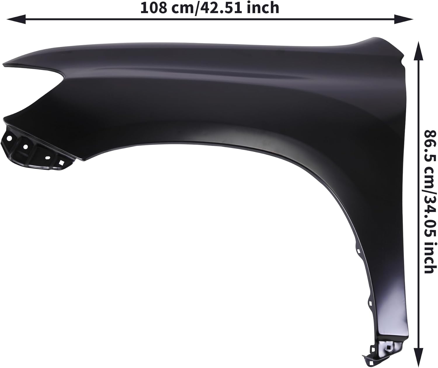 Fender Front Left Driver Side Compatible with 2008-2010 Toyota Highlander Fender of Replacement TO1240219