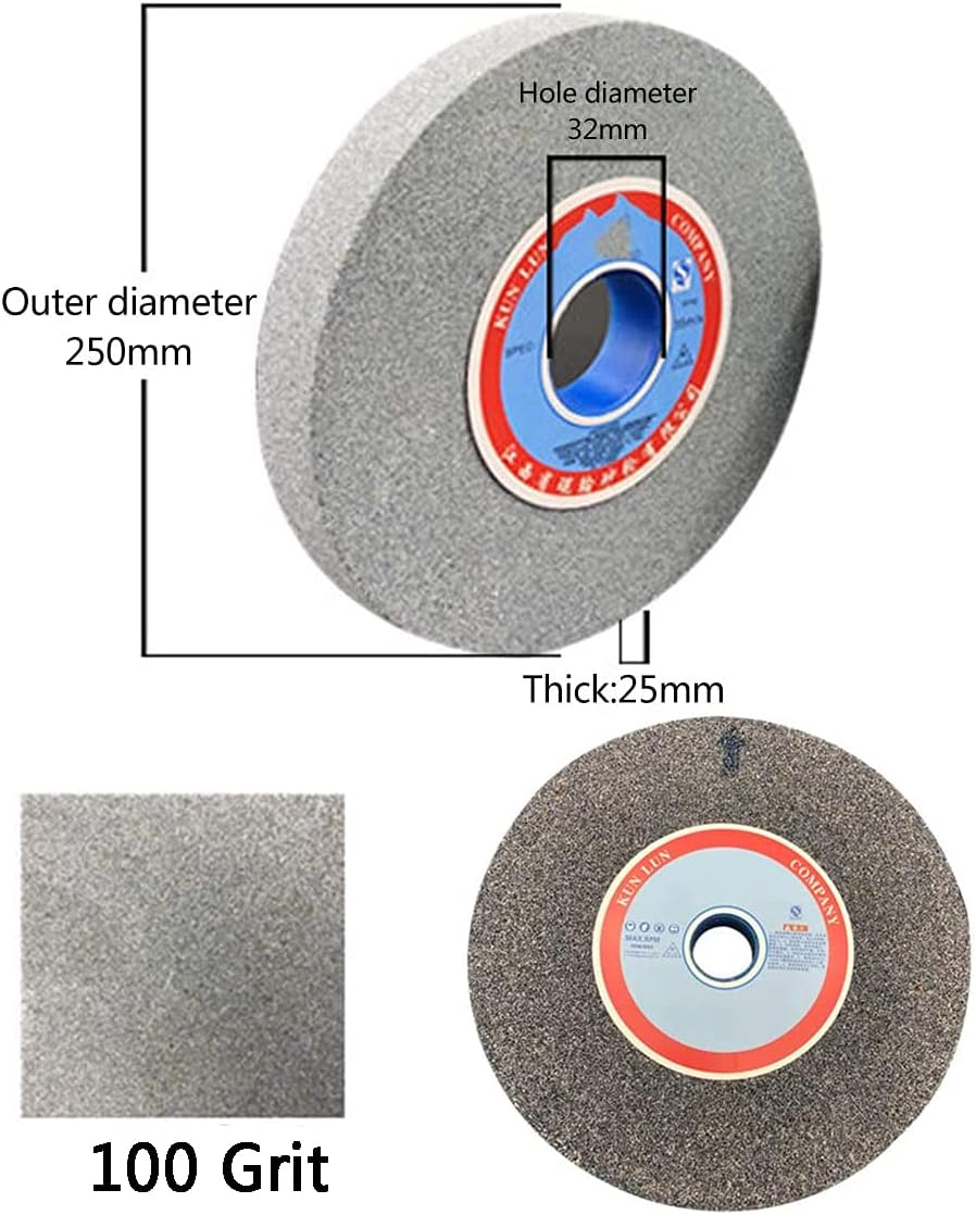 GOONSDS Bench Grinding Wheel - Brown Corundum Applied in The Grinding of Cemented Carbide 250Mmx32mmx25mm 1Pc,100 Grit