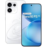OPPO Reno16 FS 5G Smartphone 8+512GB 6500mAh 120Hz 50MP, Pop White | 50MP anteriore e posteriore