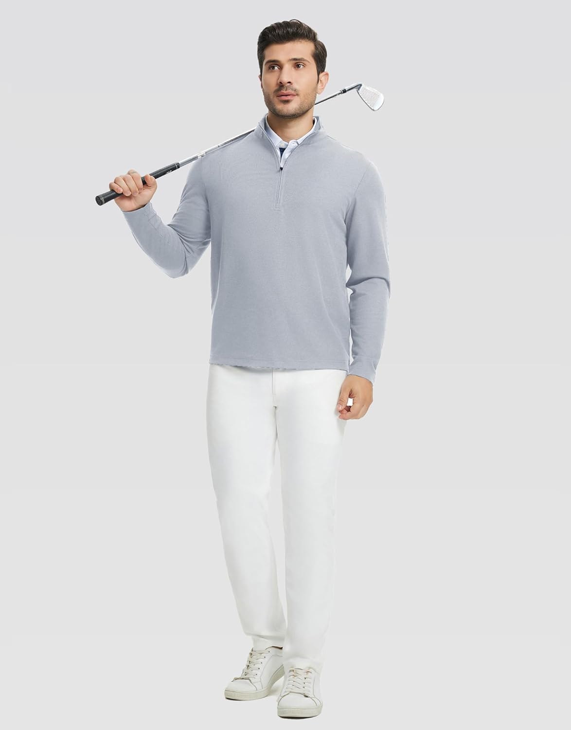 Rouen Quarter Zip Pullover Men Performance Dry Fit Athletic Casual Golf Mock Neck Long Sleeve Pullover Half Zip Sweatshirt - Image 4