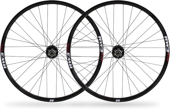 Mountain Bike Wheelset 26/27.5/29 inch, Disc Brake Aluminum Alloy 32H Wheels, 8-11speed Casstte, Black Hubs
