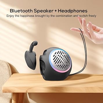 Wireless Earbuds Bluetooth 5.4 On-Ear Headphones Open Ear Buds Bluetooth Headphones with Earhooks Over-Ear Hooks for Comfort Headphones and Speakers 2 in 1 for Sports (Black)