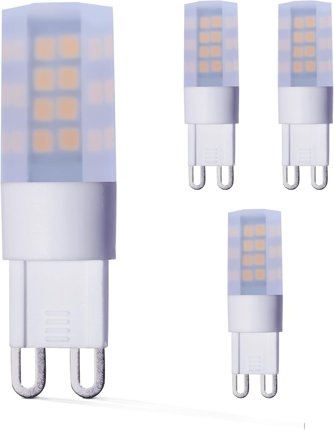 Bulbrite LED Mini T6 Dimmable Bi-Pin Base (G9) Light Bulb 40 Watt Equivalent 3000K, Frost 4-Pack