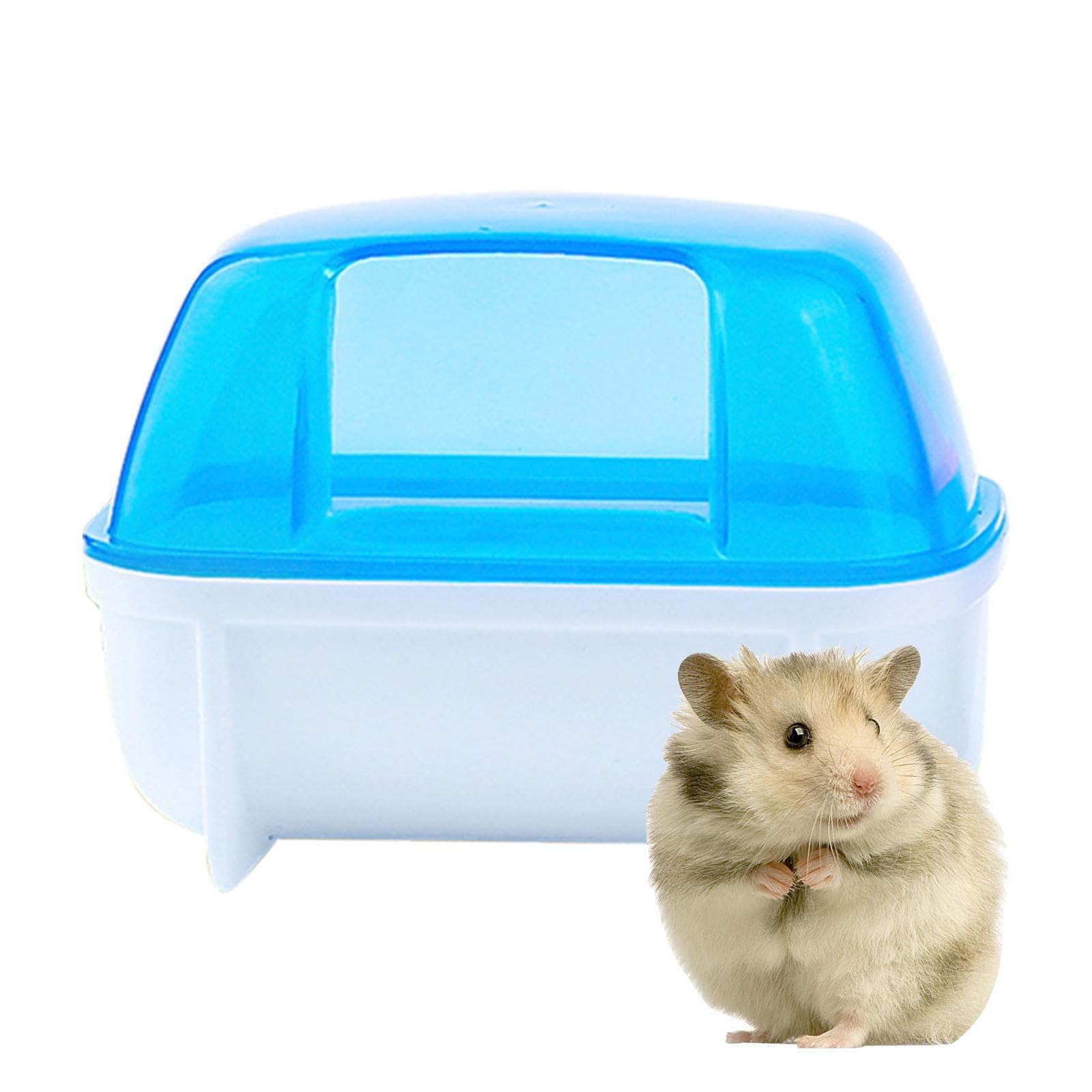 Bavokon Blue Hamster Sand Bath | Small Chinchilla Dust Bath House - Detachable Hamster Bath Hamster Box, Stable Hamster Bathtub Toilet For Dwarf Hamster/Mouse/Chinchilla