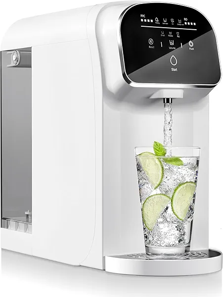 UV Reverse Osmosis Water Filter Countertop, 5-Stage RO Water Filtration System, 5:1 Pure to Drain, No Installation Required, Portable Water Purifier for Home Kitchen