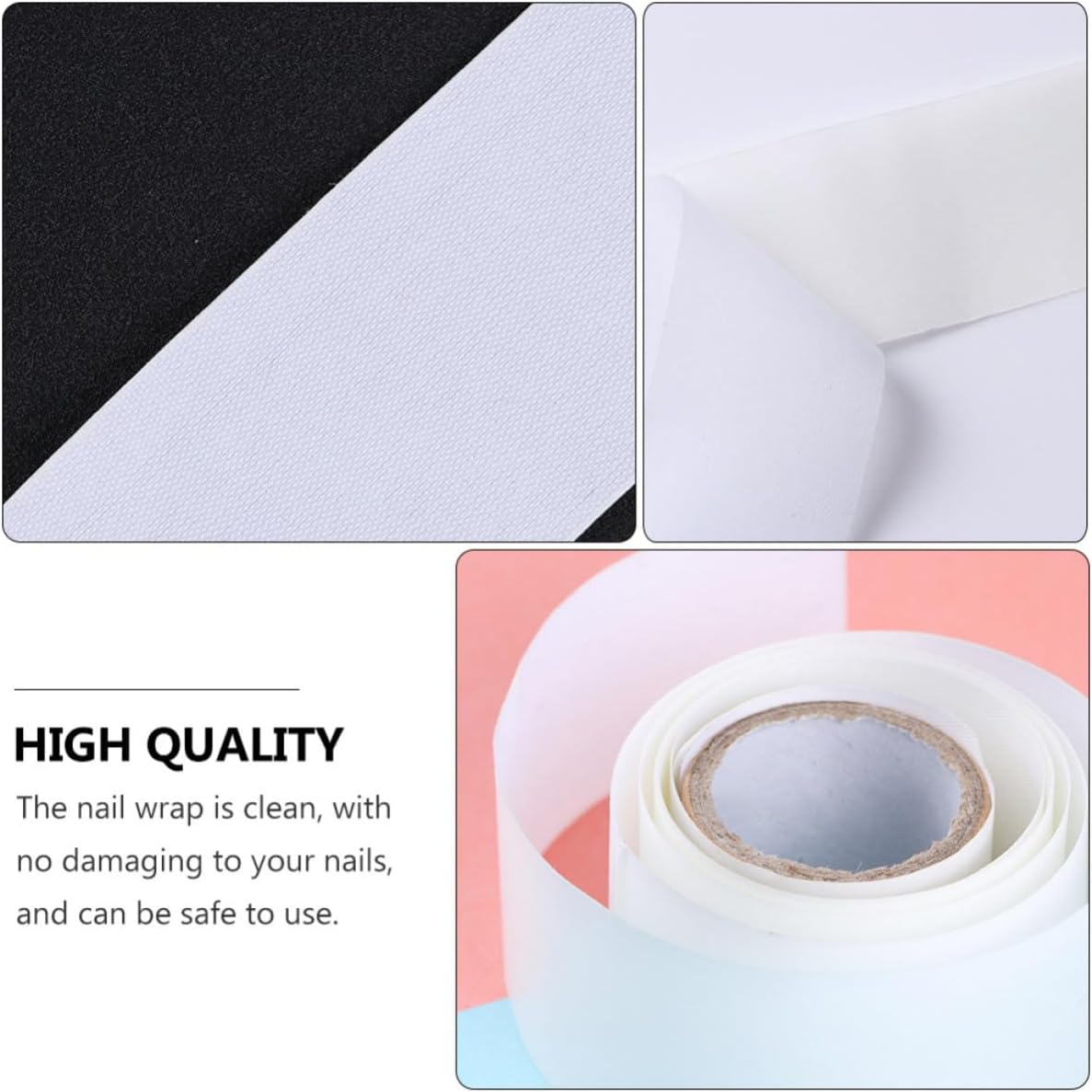 2pcs Pink Silk Nail Wrap Protector for DIY Manicure Repair
