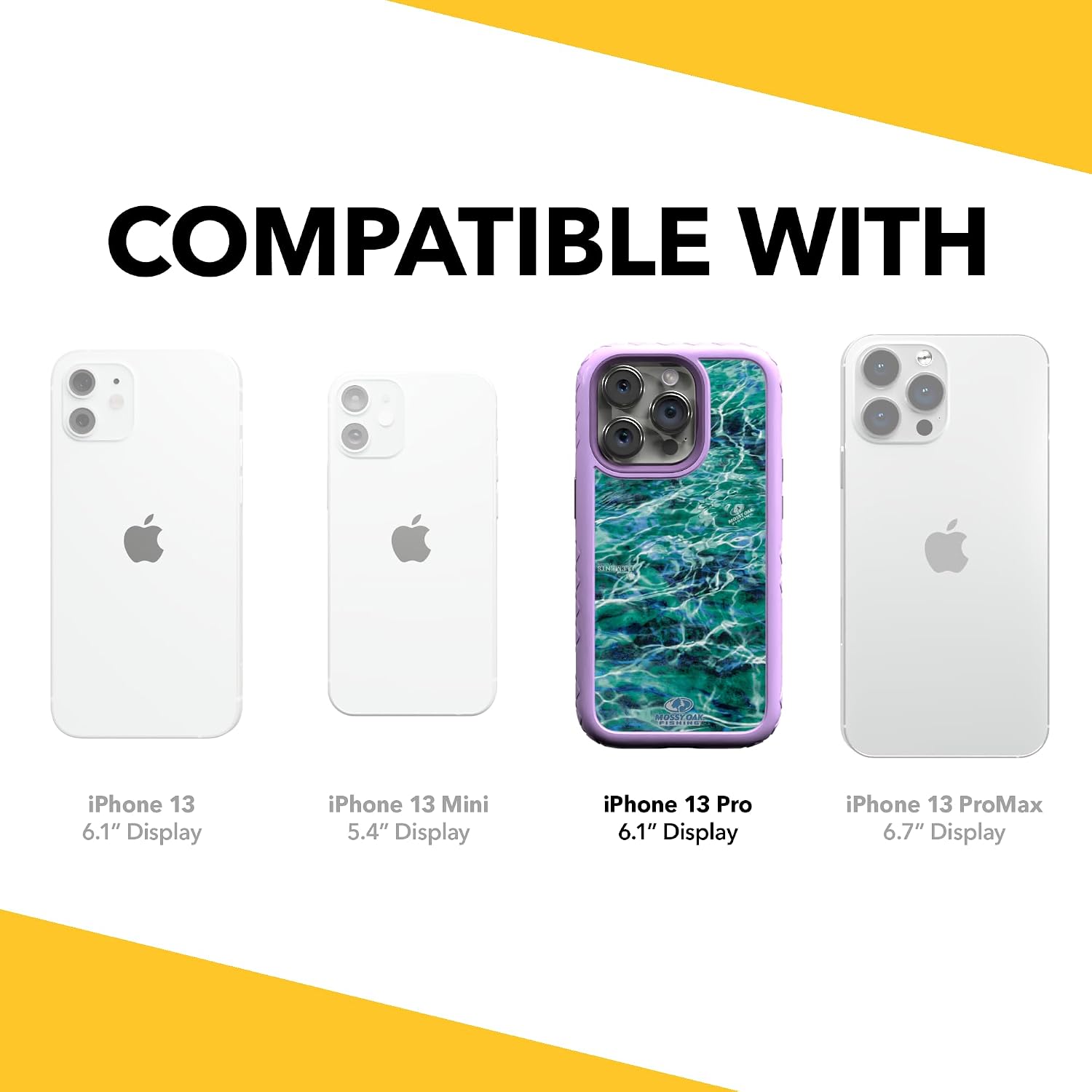 cellhelmet Mossy Oak | Agua Seafoam | Dual-Layer Case in Lilac Blossom Purple Designed for iPhone 13 Pro Shock & Drop Proof - Durable | As Seen on Shark Tank