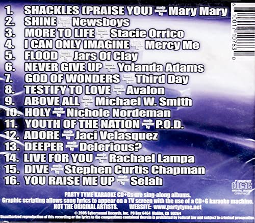 Party Tyme Karaoke - Contemporary Christian 1 (16-song CD+G)