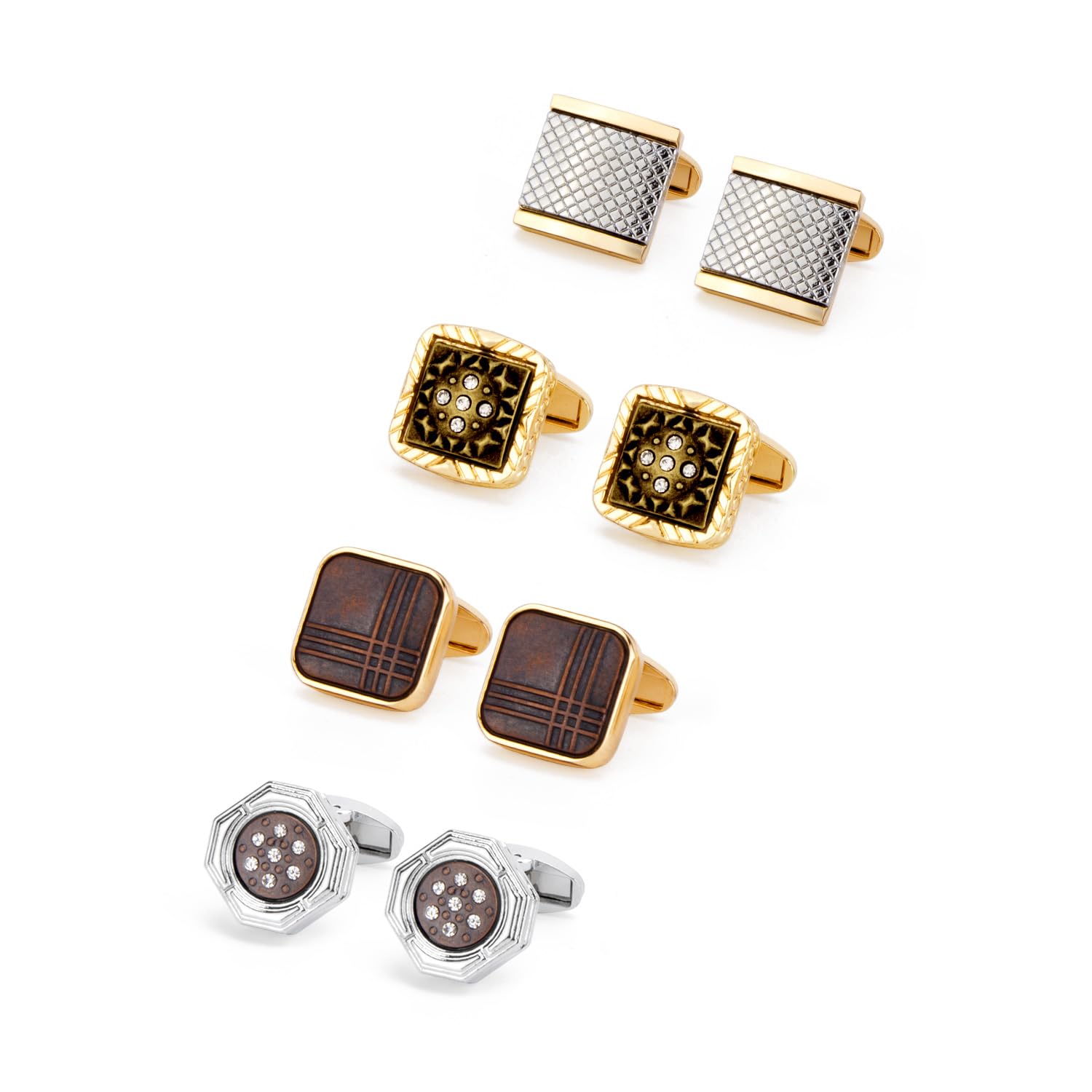 Mens Cufflinks Luxury Cufflinks Set of 4 Shirt Accessories Wedding Groom Gifts-image-48