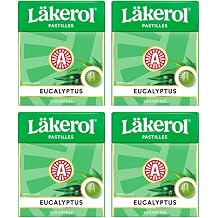 4 Boxes - Lakerol Eucalyptus Pastilles Sugar-Free Swedish Candy Cool Eucalyptus Flavor