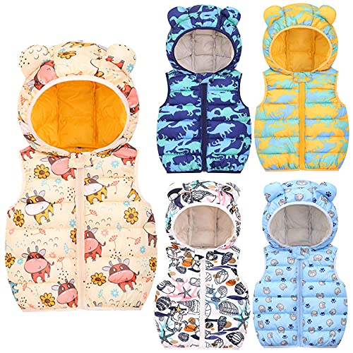 Baby Toddler Girls Boys Waistcoat Coat Autumn Winter Clothes 26 Years Old,Kid Dinosaur Hooded Tops Vest