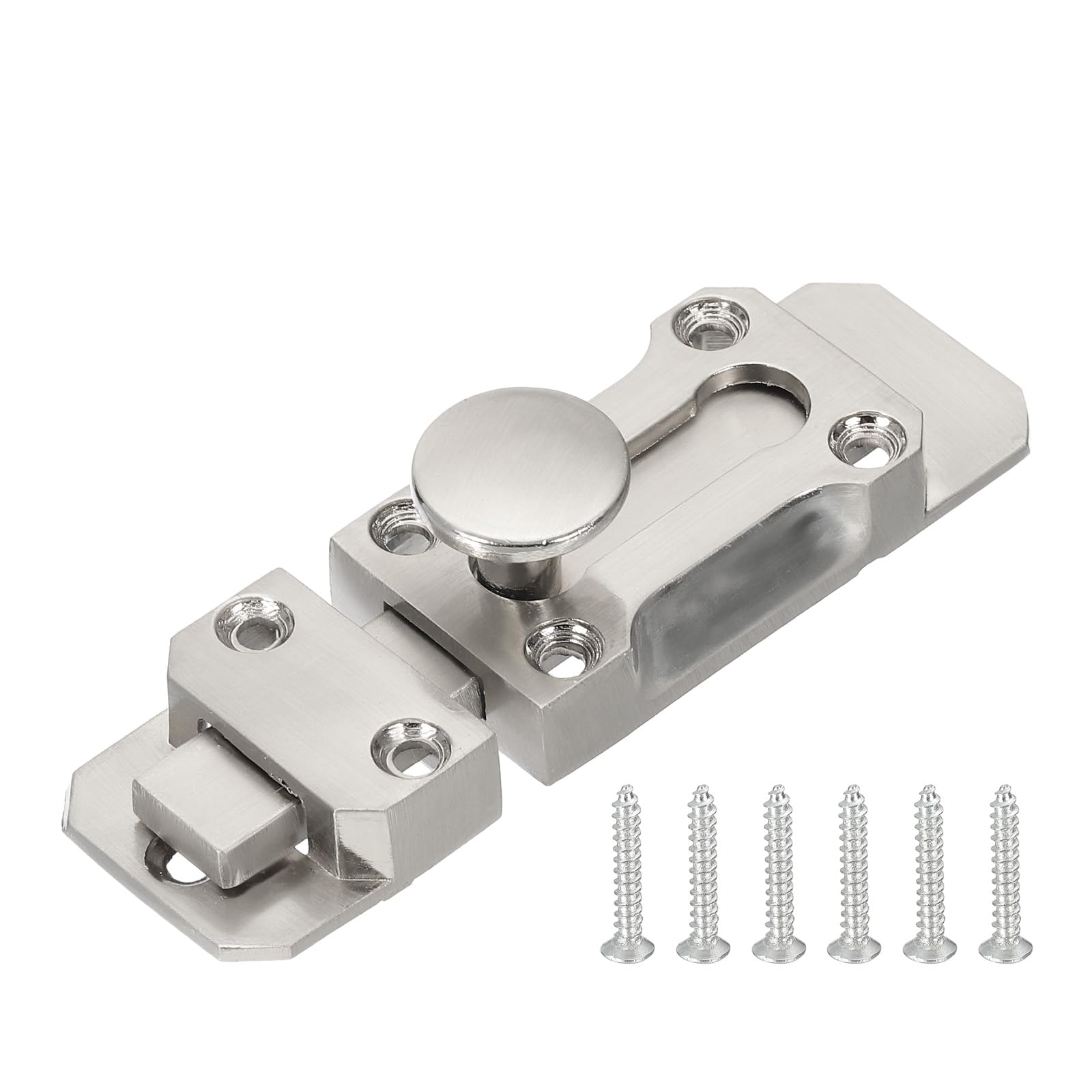 PATIKIL Barrel Bolt Latch, 3 Inch Solid Slide Door Lock Zinc Alloy Security Bolt Latch Vintage Gate Latches for Barn Warehouse Silver