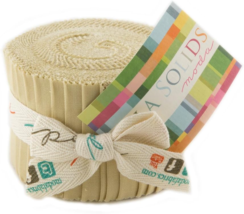Bella Solids Parchment Junior Jelly Roll 20 2.5-inch Strips Moda Fabrics 9900JJR 39