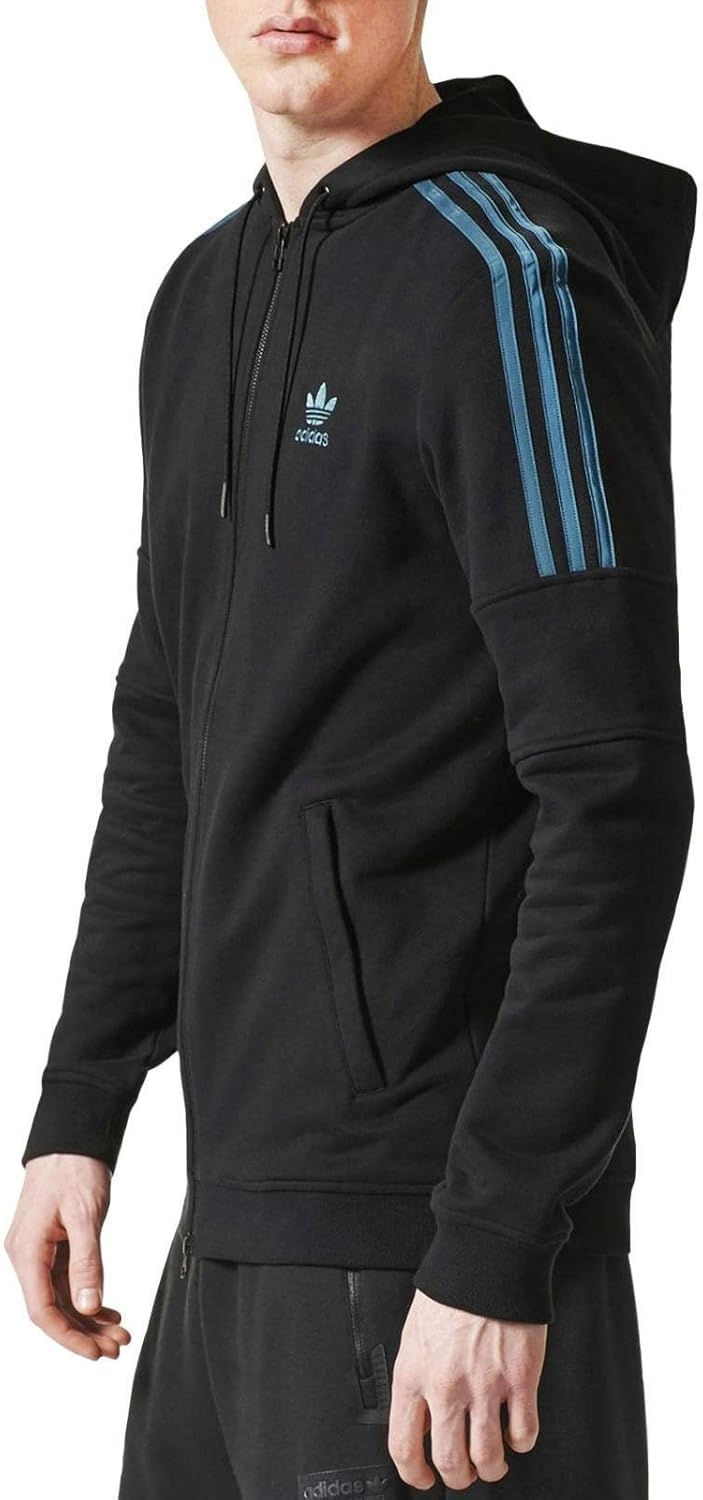 adidas Men's Ornamental Block Full-Zip Hoodie Small Black - Image 4