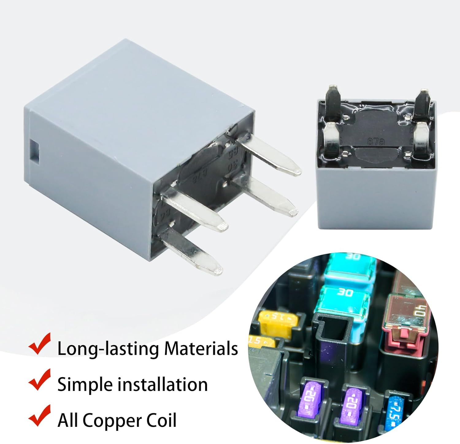 68083380AA 4-Pin Automotive Relay, Replacement for Buick, Replacement for Cadillac, Replacement for Chevrolet, Replacement for GMC, Replaces 12088567