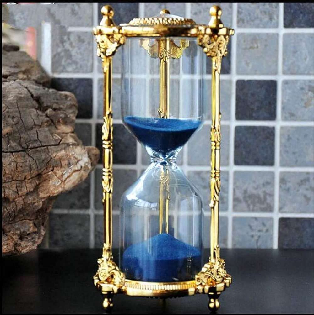 Love Hourglass, 15 minuten zandloper timer, vintage gouden horloge, reliëf decoratieve glazen timer, ideaal voor kantorenbureau, keuken, woningdecoratie display