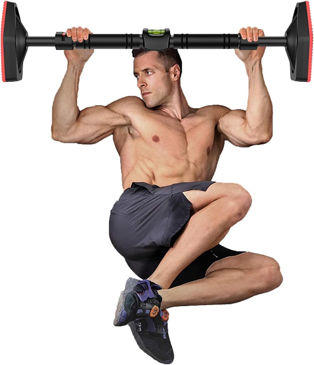 Wyzkyz Pull Up Bar for Doorway, Wall Mounted Pull Up Bar, Adjustable Chin Up Bar Upper Body Workout Bar with Locking for Home Fitness