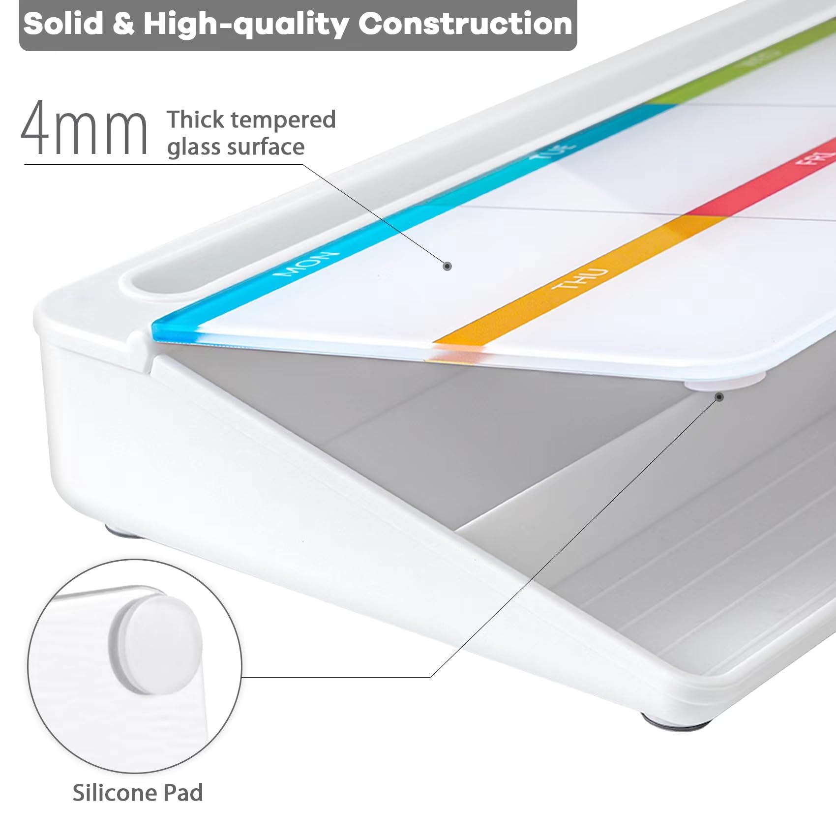 Snapklik.com : Varhomax Glass Weekly Dry Erase Desk White Board ...