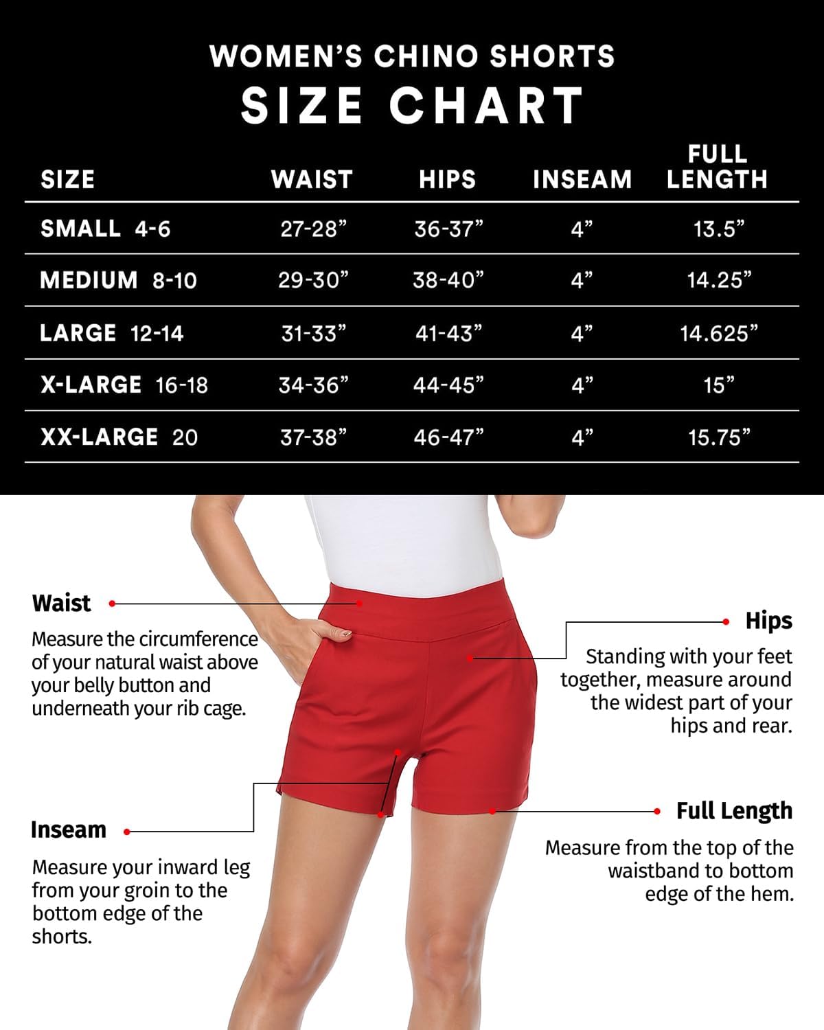 Women's Pull On Chino Shorts High Waisted 4" Inseam Summer Casual Shorts with Pockets - Image 7