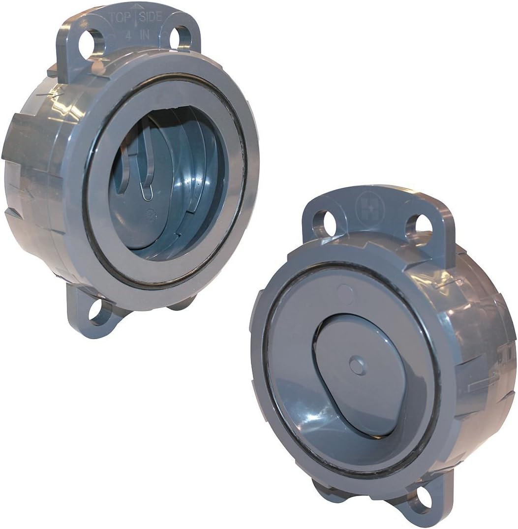 Hayward WCV1200V Series WCV Full Pattern Wafer Check Valve Without Spring, PVC with FPM Seals, 2" Size