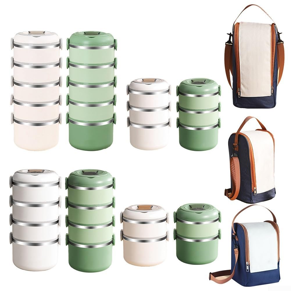 SPORTARC Boîte isotherme multicouche pour le stockage des aliments, matériau en acier inoxydable vert/blanc (L)