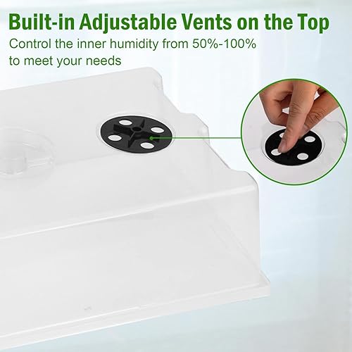 Miniatura 3 de Paquete de 10 bandejas fuertes para cultivo de plantas, plástico negro duradero extra fuerte (sin agujeros de drenaje) para invernadero y flores,