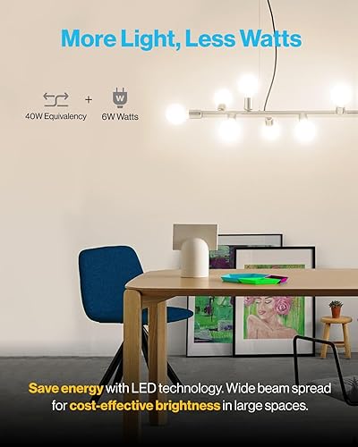Miniatura 4 de Bombilla LED G25 regulable de 6 vatios, con certificación UL y Energy Star, bombilla de vanidad de 40 vatios, bombilla omnidireccional de globo E26