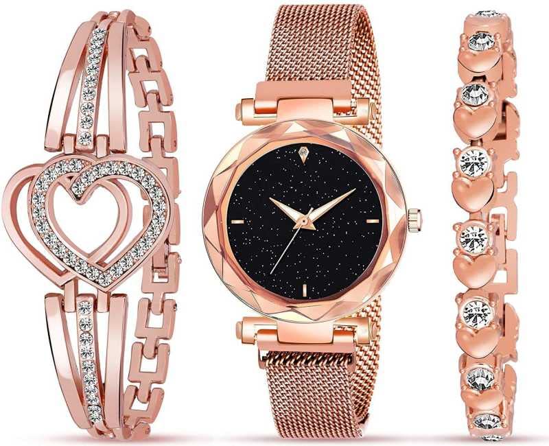 PIVOT Analogue Black Dial Magnet Belt Watch with Bracelet for Women or Girls and Watch for Girl or Women (Gold) (B09RV1XSDF) Amazon Price History, Amazon Price Tracker