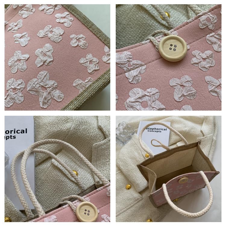 Bolso pequeño tote bordado para mujer miniatura 5