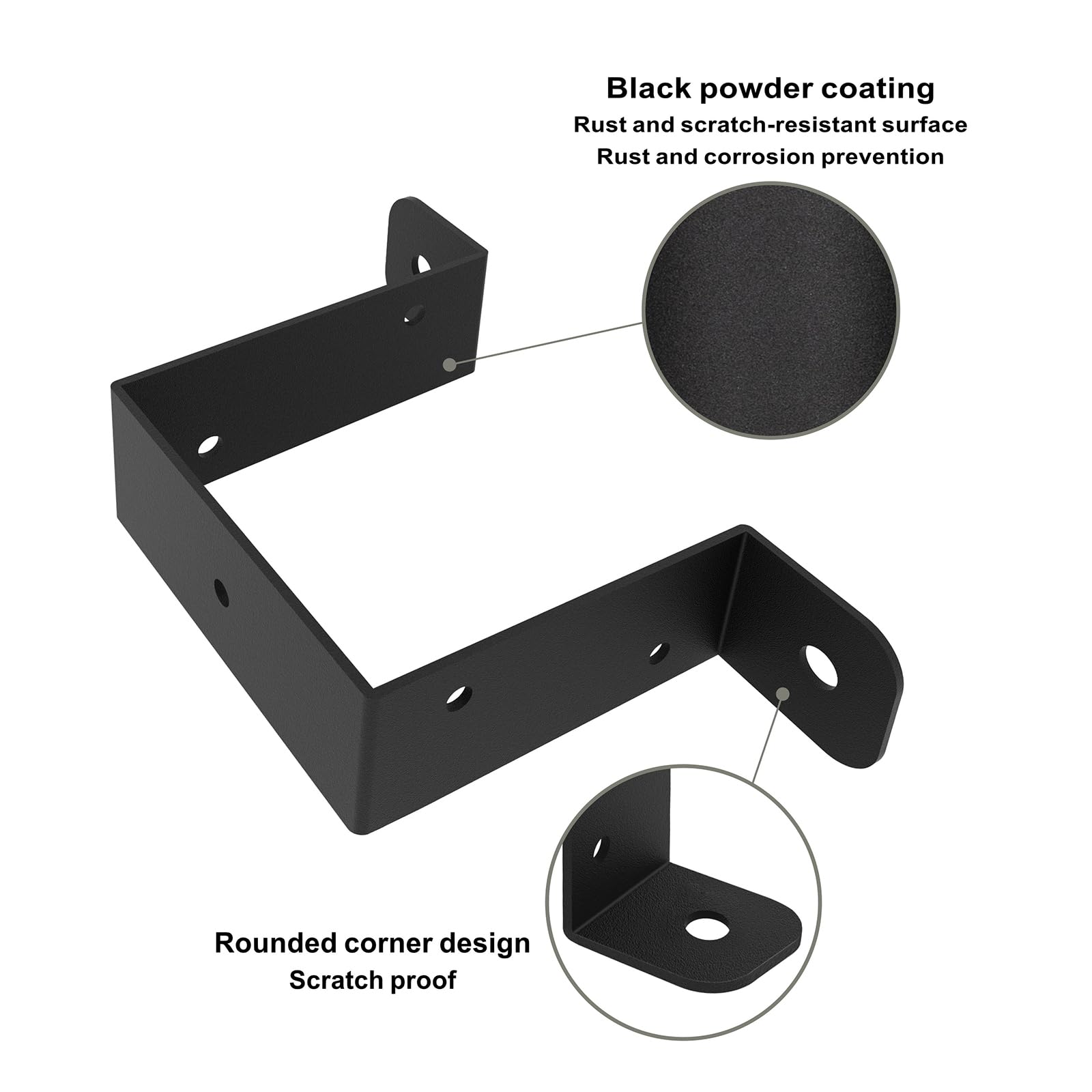 VANROUG 8 Pcs U Shaped Connector Bracket Fence Panel Security Brackets, Concrete Post Clips - Image 3