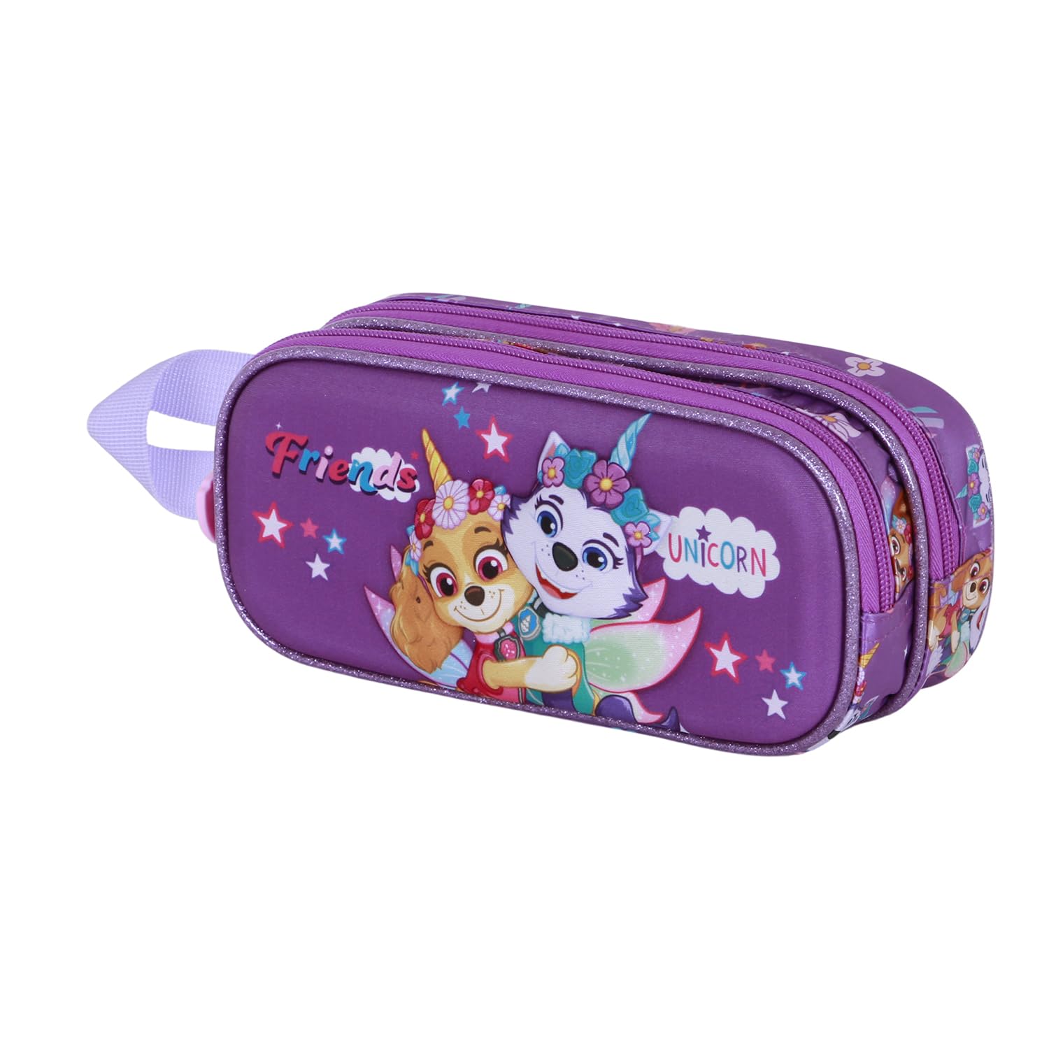 Karactermania Paw Patrol Magic-3D Double Pencil Case, Lilac, 22 x 10 cm