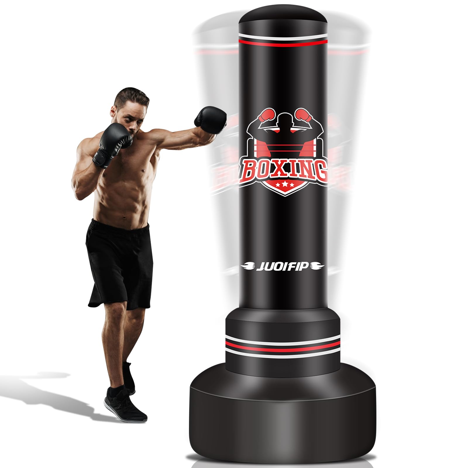 Heavy Boxing Bag With Stand for Adults and Teens - 70" Freestanding Punching Bag Set for Men and Women - Excellent for Kickboxing, Mixed Martial Arts MMA, Home Gym Exercise