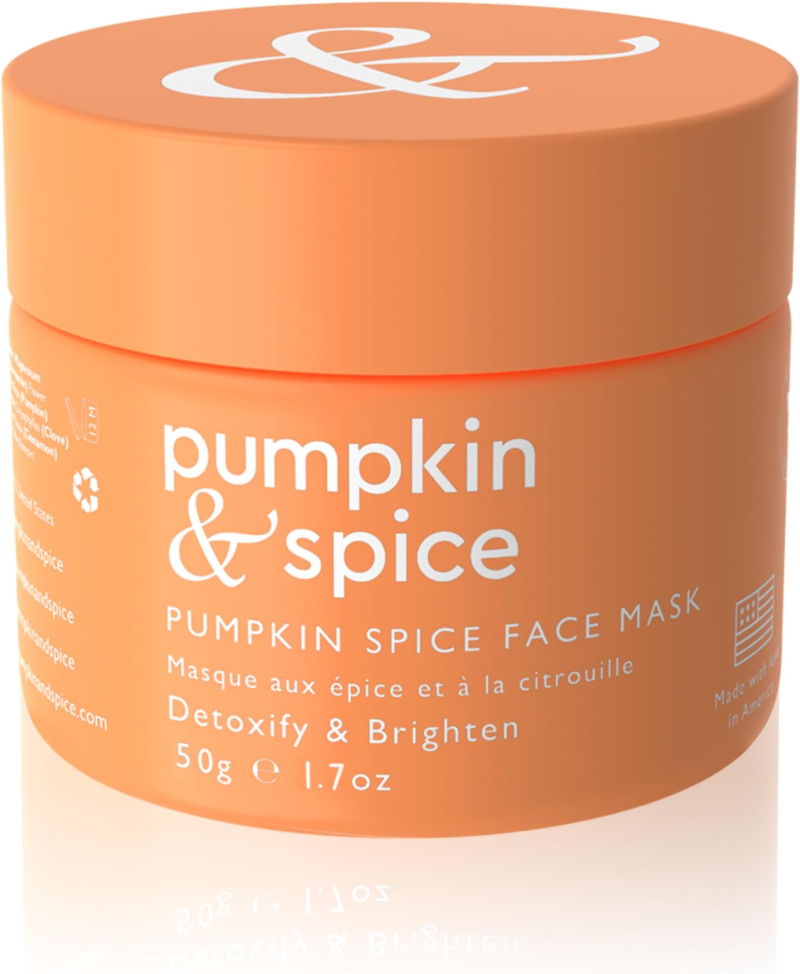 Pumpkin And SpiceClay Enzyme Facial Mask | Removes Pimples, Minimizes Pores, Blackheads, Wrinkles, Breakouts | Hydrates, Tightens, Brightens | Organic Seed Oil Dermal Body Purifying | 50g