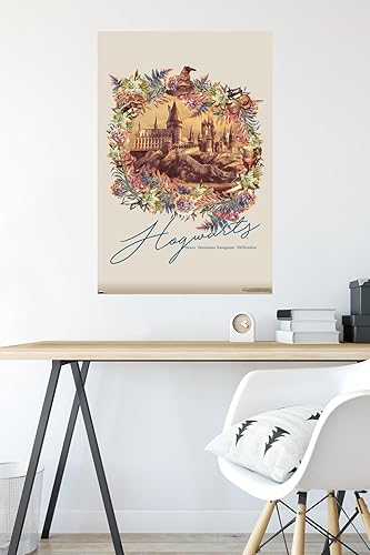 Miniatura 4 de Trends International The Wizarding World Harry Potter - Póster de pared floral de Hogwarts, 22.375 x 34 pulgadas, versión premium sin marco