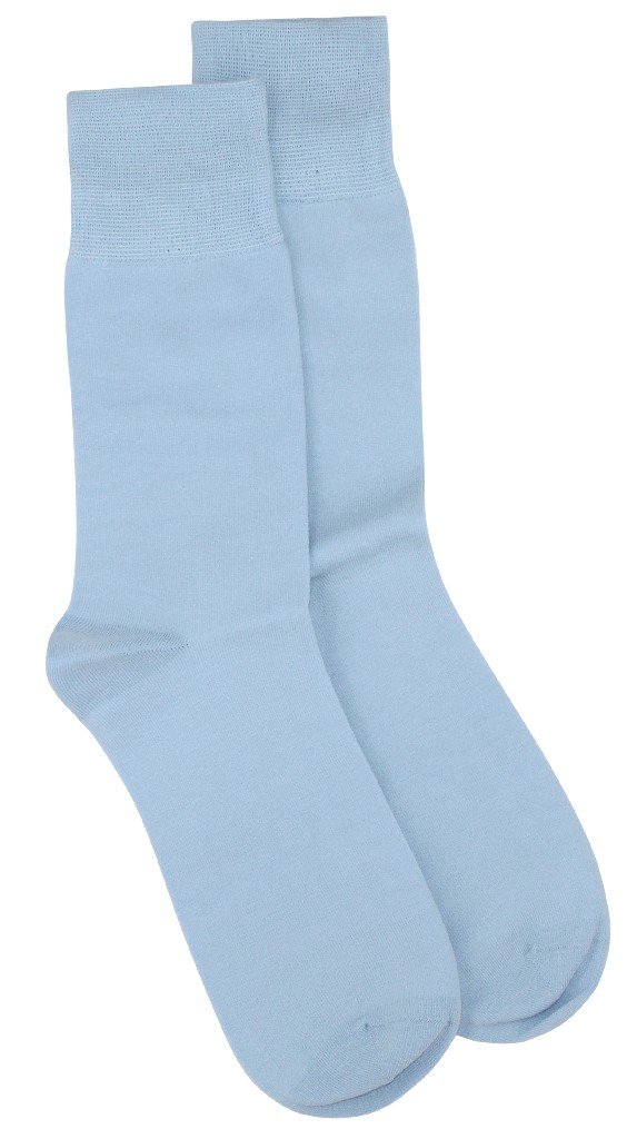 1 Pair of Biagio Solid BLUE Color Men's COTTON Dress SOCKS