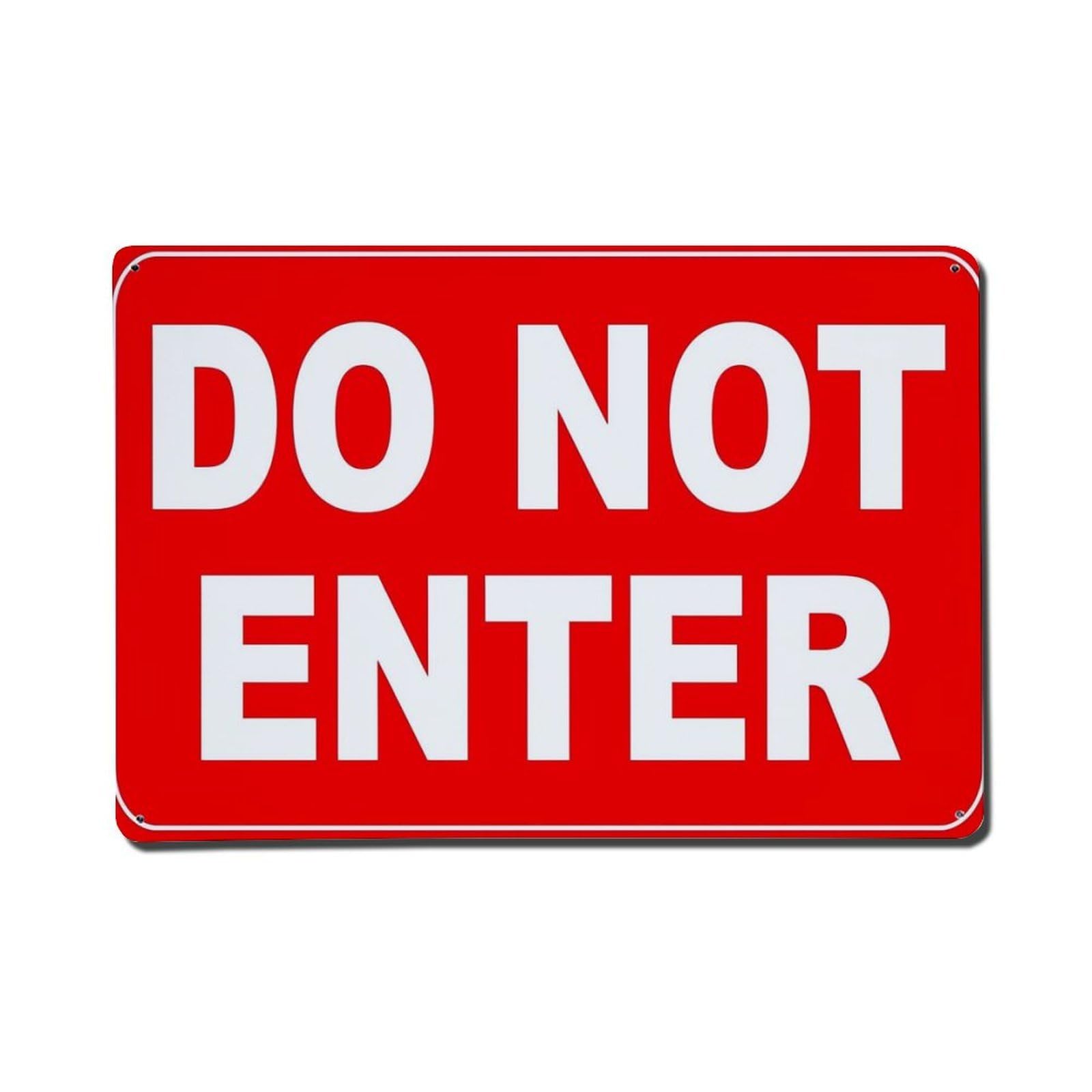 Do Not Enter Sign Pattern Metal Tin Sign Plaque