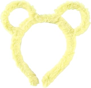 Women Winter Thick Plush Headband Round Bear Ears Makeup Hair Hoop Bandana LY, approx. 16x18cm(6.30x7.09in)